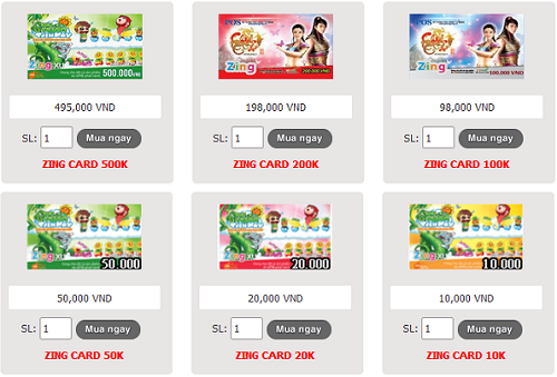 Mua thẻ zing online