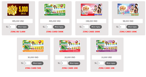 Mua thẻ zing online